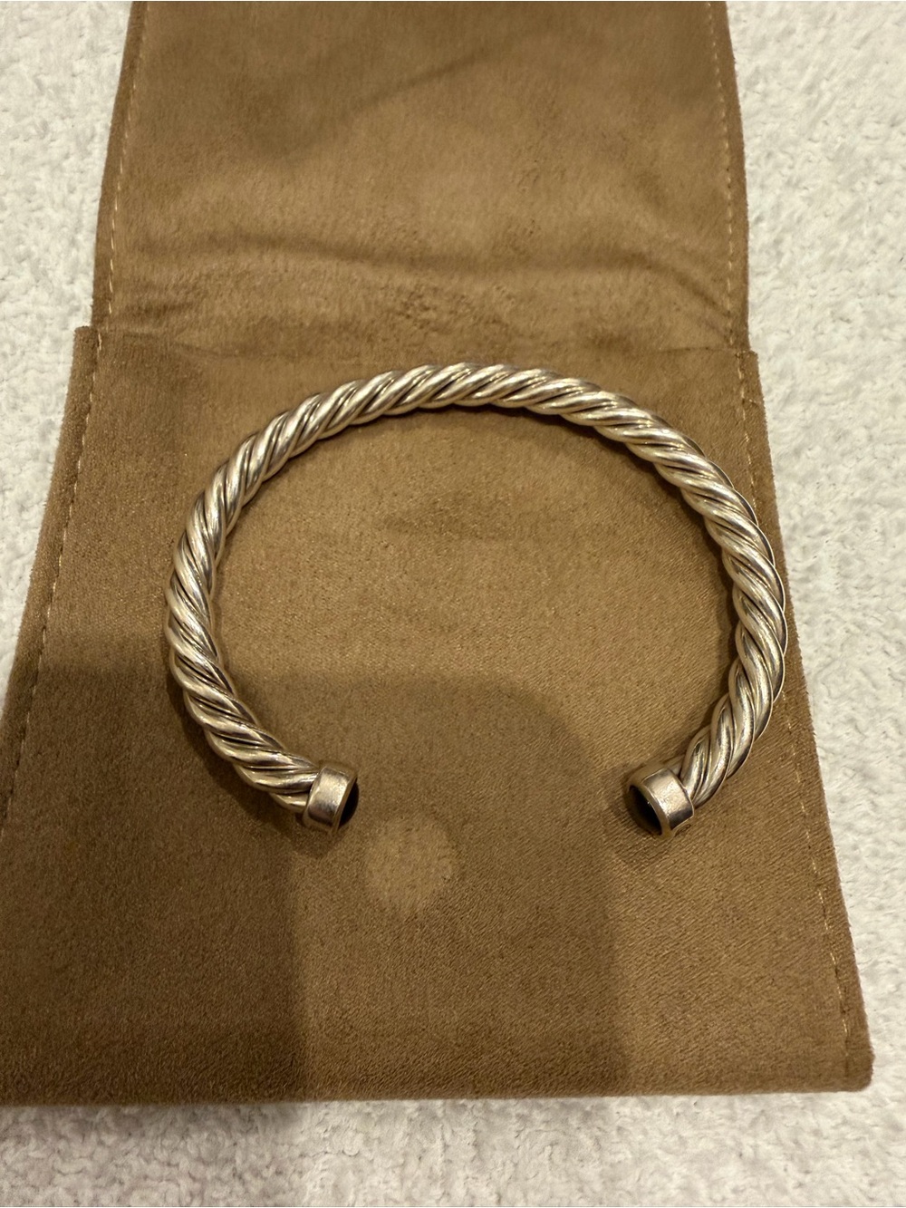 David Yurman Silver Cable Cuff Bracelet